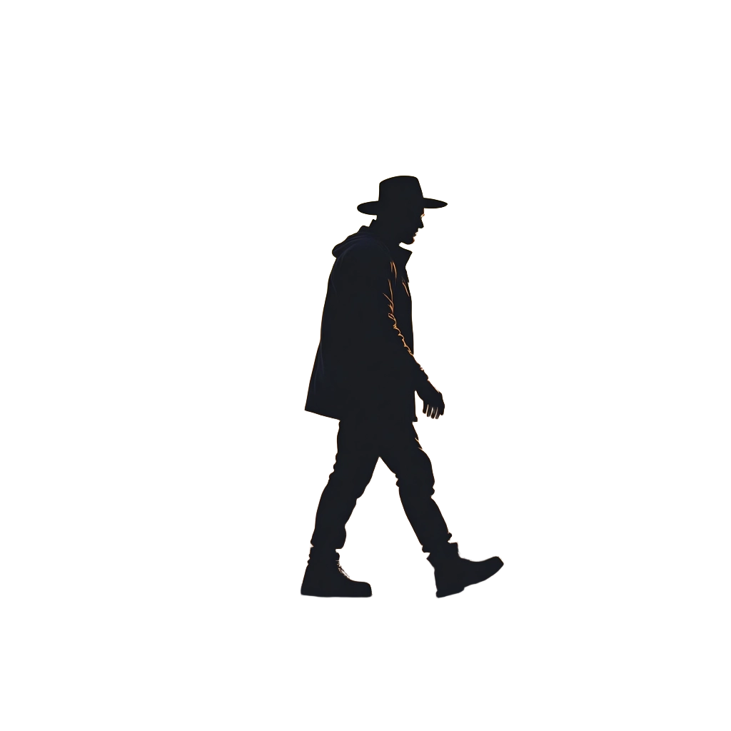 Silhouette of a Man Walking